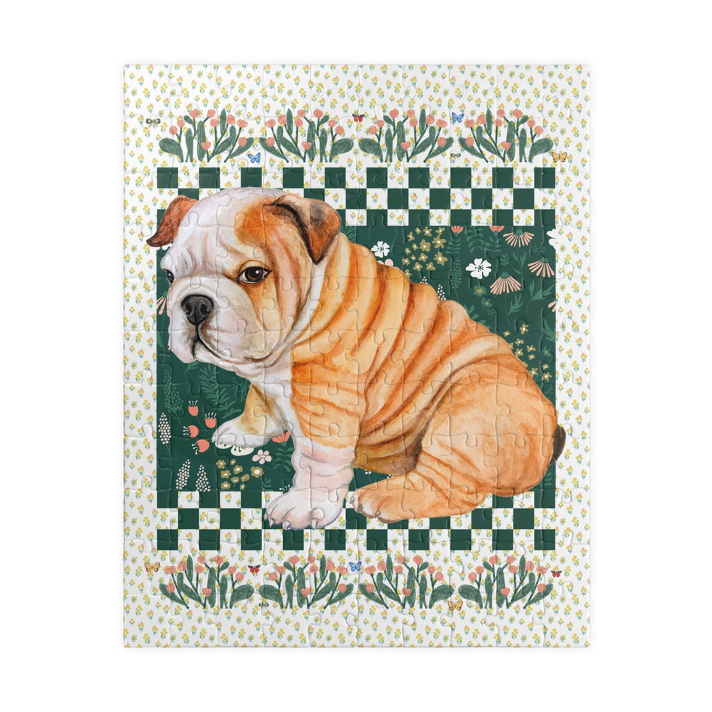 Floral English Bulldog Puzzle - Opal and June