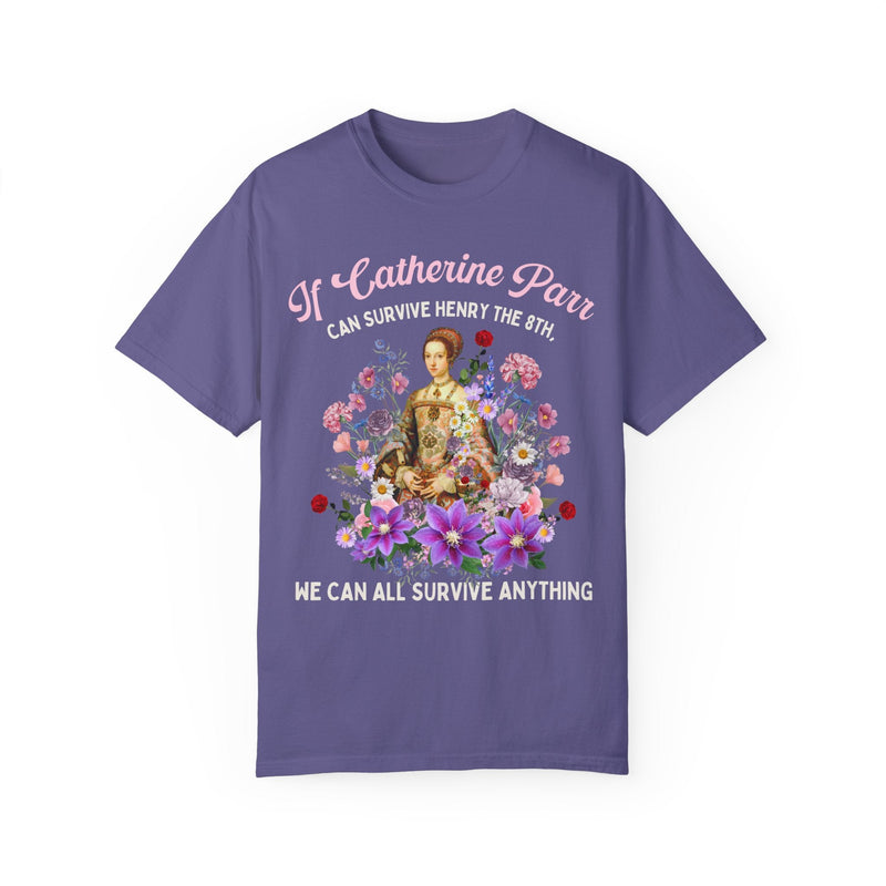 Floral English History Tee with Cottagecore Aesthetic: Catherine Parr | Funny Boho Flower Gift for Social Studies Teacher, History Professor - Opal and June