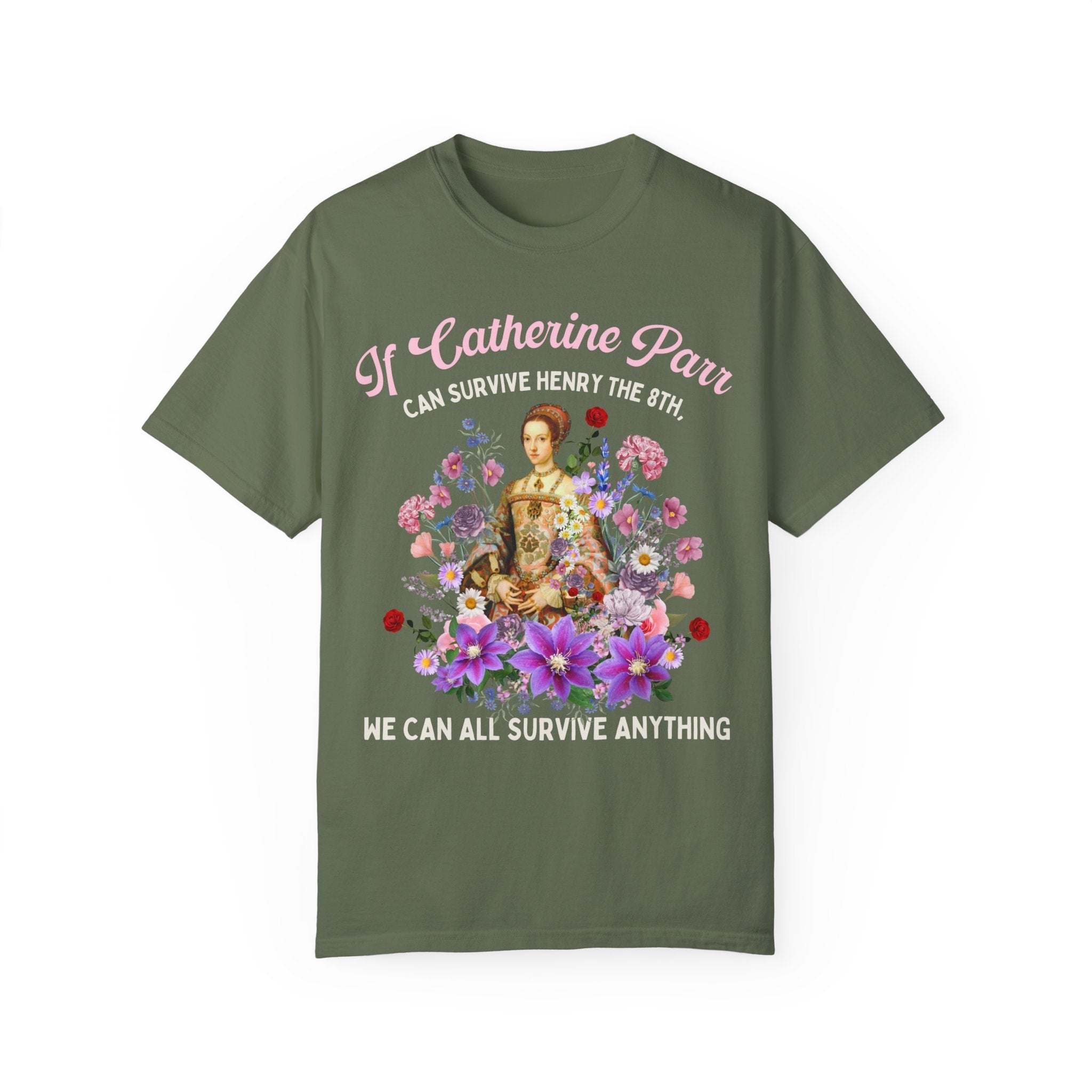 Floral English History Tee with Cottagecore Aesthetic: Catherine Parr | Funny Boho Flower Gift for Social Studies Teacher, History Professor - Opal and June