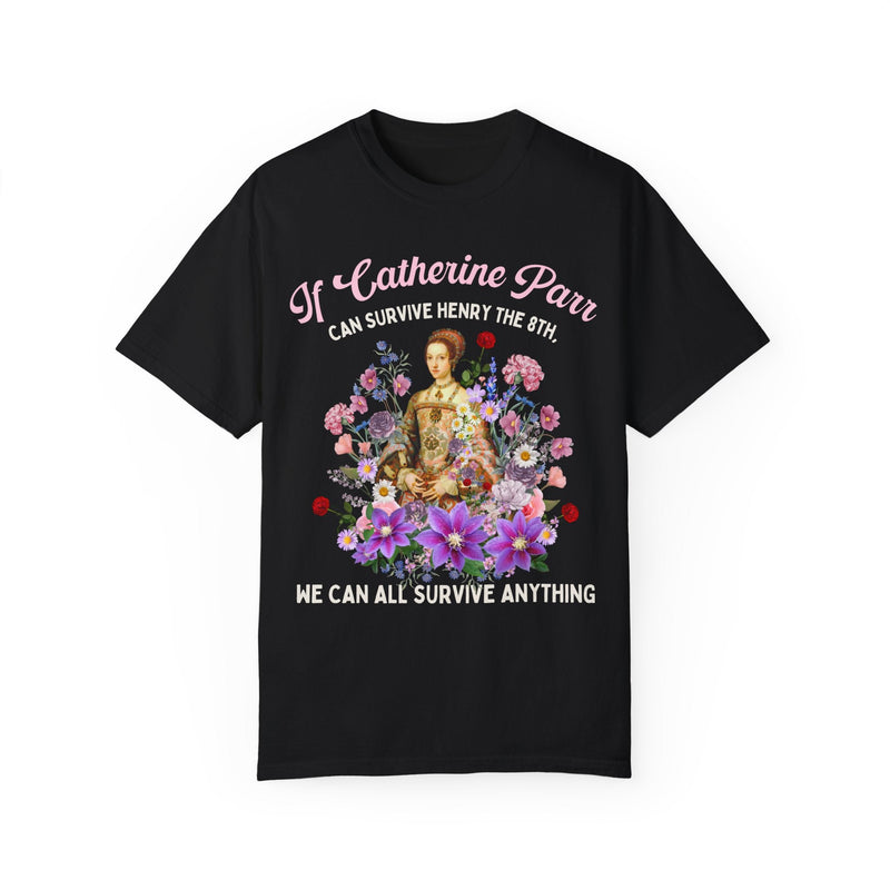Floral English History Tee with Cottagecore Aesthetic: Catherine Parr | Funny Boho Flower Gift for Social Studies Teacher, History Professor - Opal and June