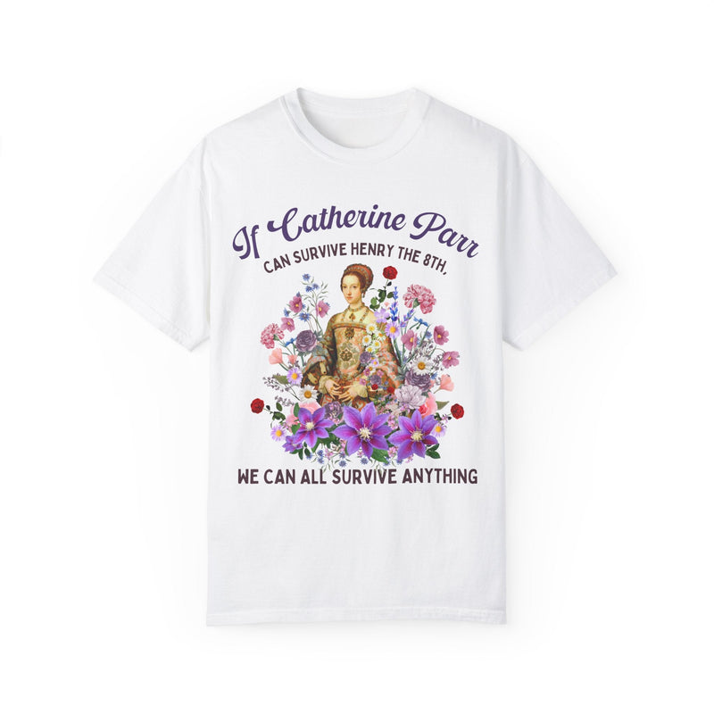 Floral English History Tee with Cottagecore Aesthetic: Catherine Parr | Funny Boho Flower Gift for Social Studies Teacher, History Professor - Opal and June
