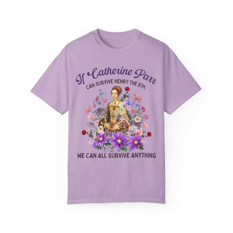 Floral English History Tee with Cottagecore Aesthetic: Catherine Parr | Funny Boho Flower Gift for Social Studies Teacher, History Professor - Opal and June