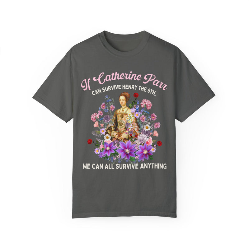 Floral English History Tee with Cottagecore Aesthetic: Catherine Parr | Funny Boho Flower Gift for Social Studies Teacher, History Professor - Opal and June