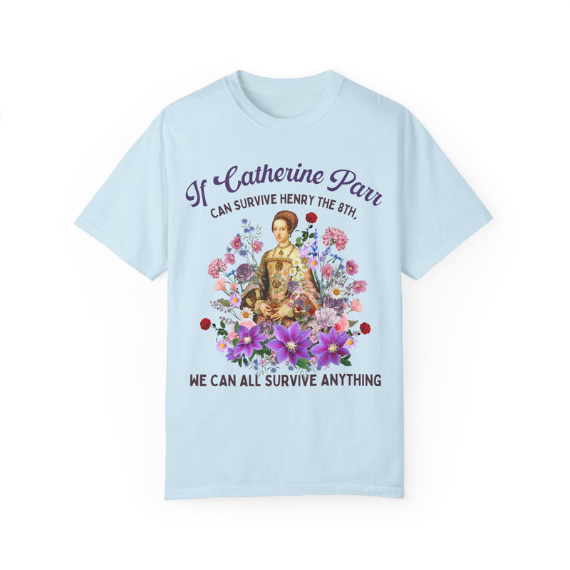 Floral English History Tee with Cottagecore Aesthetic: Catherine Parr | Funny Boho Flower Gift for Social Studies Teacher, History Professor - Opal and June