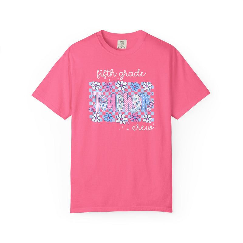 Floral Fifth Grade Crew Matching Teacher Shirt, Back To School Fifth Grade Team T-Shirt, First Day of School or Meet the Teacher Night - Opal and June