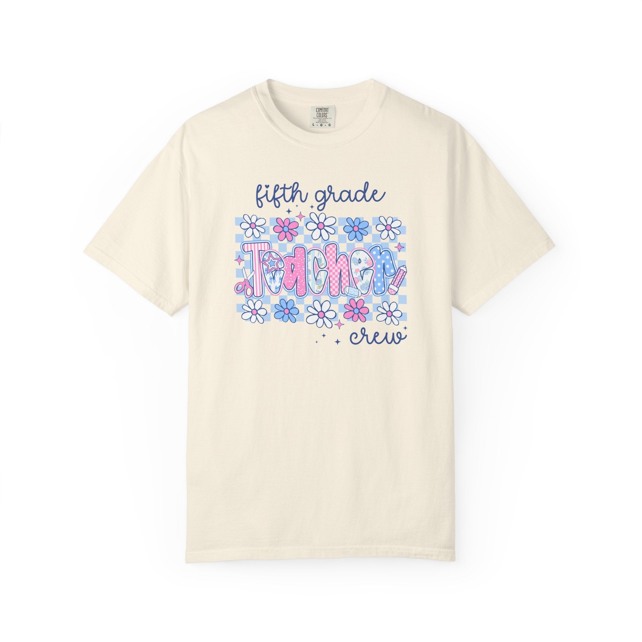 Floral Fifth Grade Crew Matching Teacher Shirt, Back To School Fifth Grade Team T-Shirt, First Day of School or Meet the Teacher Night - Opal and June