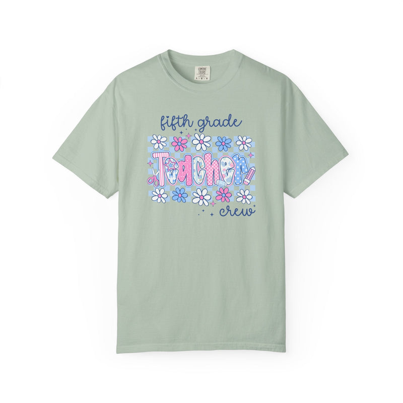 Floral Fifth Grade Crew Matching Teacher Shirt, Back To School Fifth Grade Team T-Shirt, First Day of School or Meet the Teacher Night - Opal and June