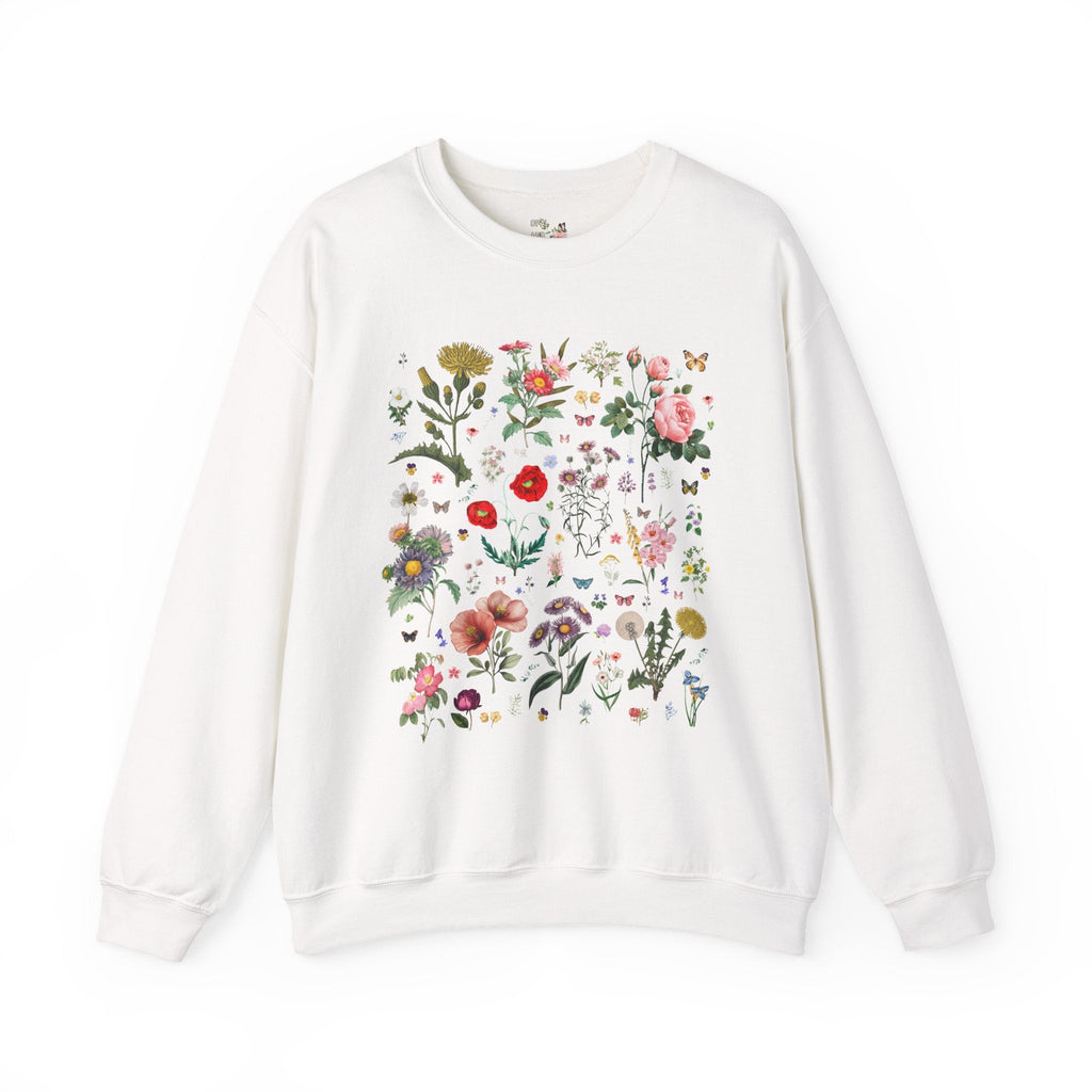 Floral Goblincore Garden Lover Sweatshirt, Mom Who Loves Flowers, Cute Wedding Florist or Flower Farmer Shirt, Vintage Botanical Butterflies - Opal and June