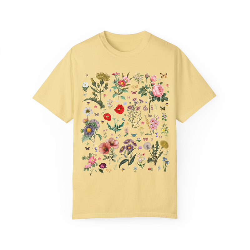 Floral Goblincore Garden Lover T-Shirt for Mom Who Loves Flowers, Cute Wedding Florist or Flower Farmer Shirt, Vintage Botanical Butterflies - Opal and June