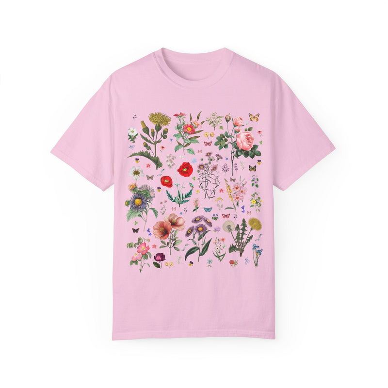 Floral Goblincore Garden Lover T-Shirt for Mom Who Loves Flowers, Cute Wedding Florist or Flower Farmer Shirt, Vintage Botanical Butterflies - Opal and June