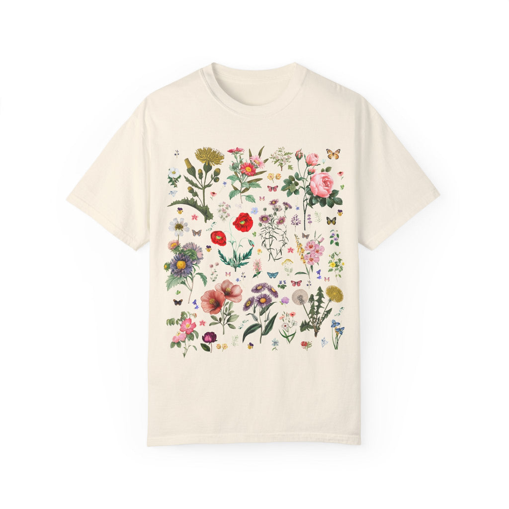 Floral Goblincore Garden Lover T-Shirt for Mom Who Loves Flowers, Cute Wedding Florist or Flower Farmer Shirt, Vintage Botanical Butterflies - Opal and June