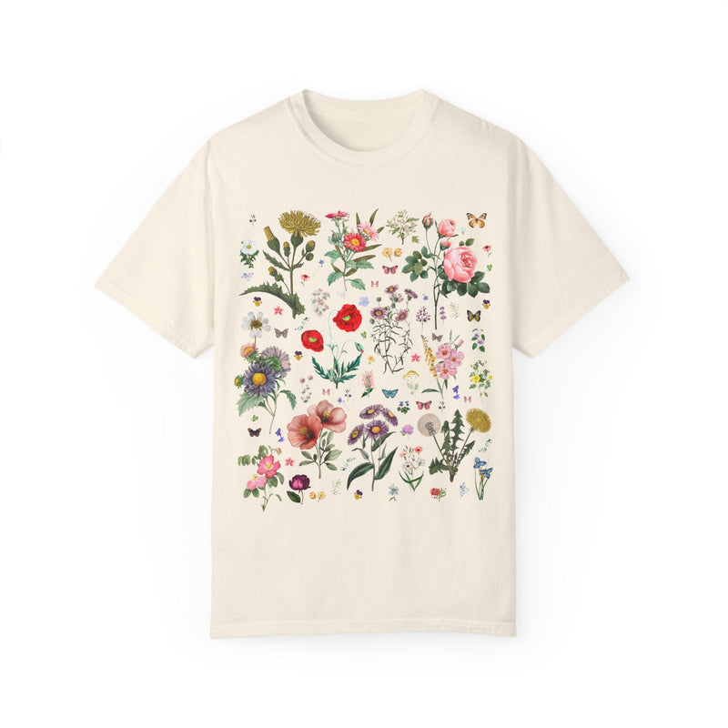 Floral Goblincore Garden Lover T-Shirt for Mom Who Loves Flowers, Cute Wedding Florist or Flower Farmer Shirt, Vintage Botanical Butterflies - Opal and June