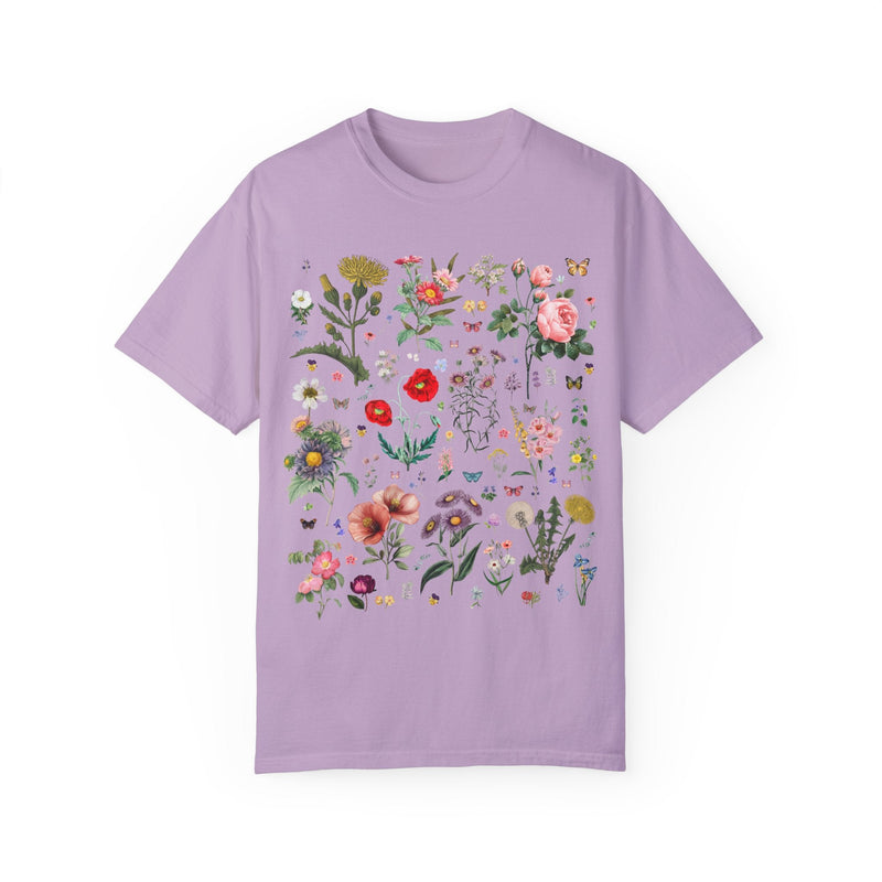 Floral Goblincore Garden Lover T-Shirt for Mom Who Loves Flowers, Cute Wedding Florist or Flower Farmer Shirt, Vintage Botanical Butterflies - Opal and June