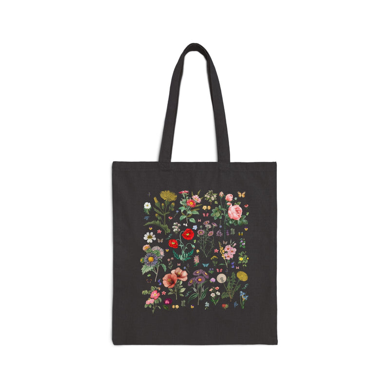 Floral Goblincore Garden Lover Tote Bag for Mom Who Loves Flowers, Cute Wedding Florist or Flower Farmer Gift, Vintage Botanical Butterflies - Opal and June