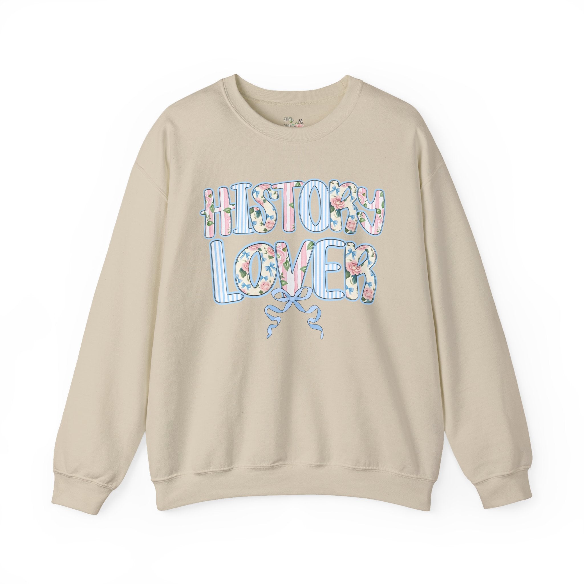 Floral History Lover Sweatshirt with Ribbon, Cute Dreamcore History Buff Shirt, Women's History, Social Studies Teacher, History Department - Opal and June