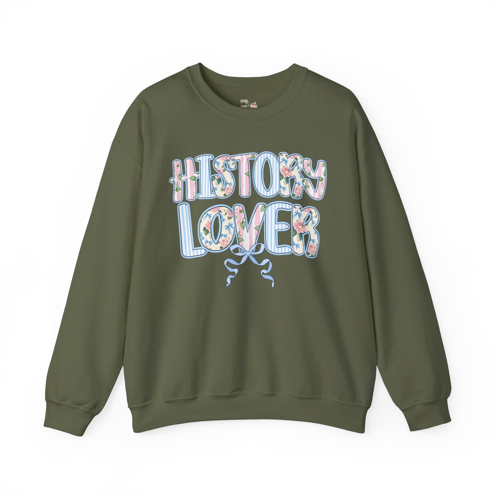 Floral History Lover Sweatshirt with Ribbon, Cute Dreamcore History Buff Shirt, Women's History, Social Studies Teacher, History Department - Opal and June