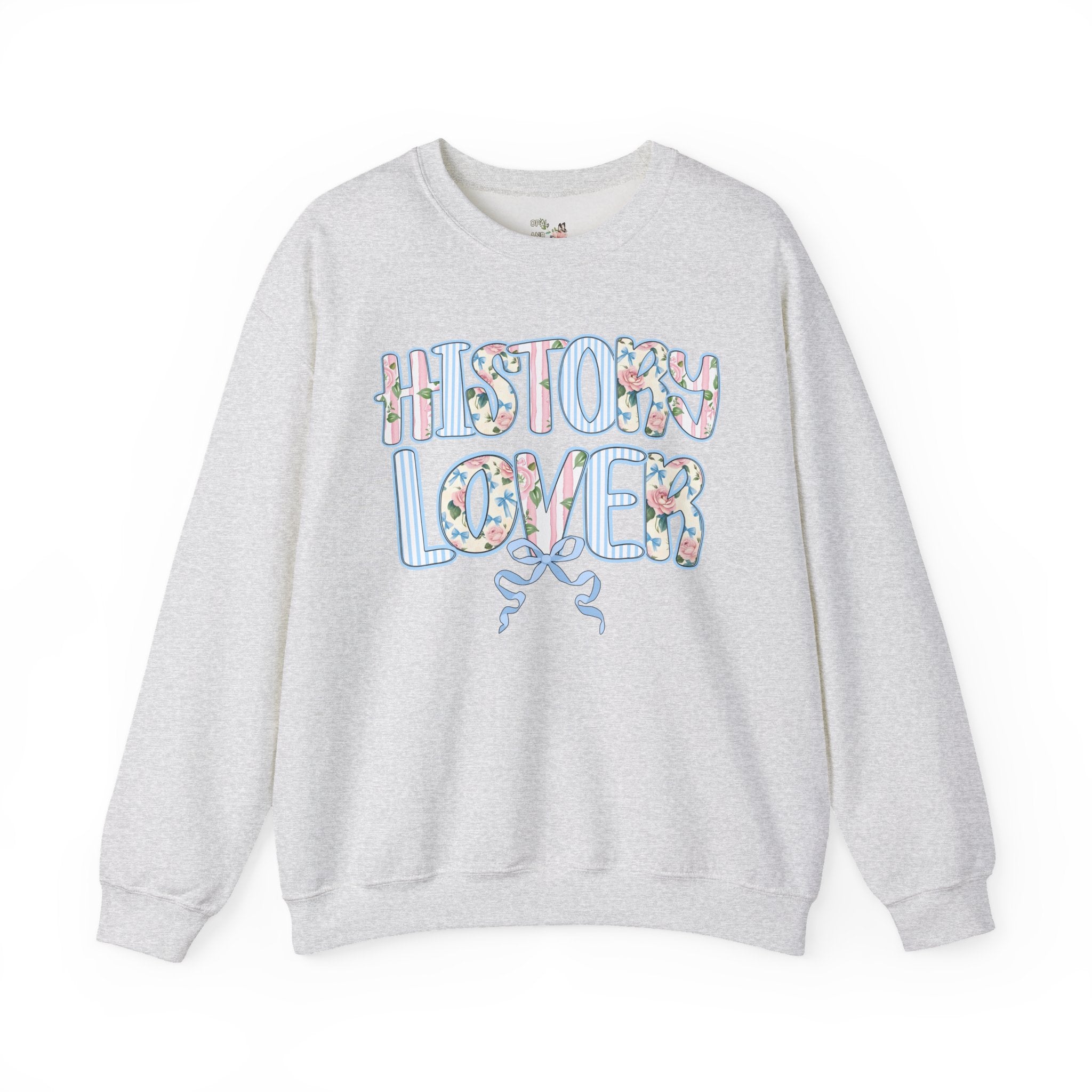 Floral History Lover Sweatshirt with Ribbon, Cute Dreamcore History Buff Shirt, Women's History, Social Studies Teacher, History Department - Opal and June