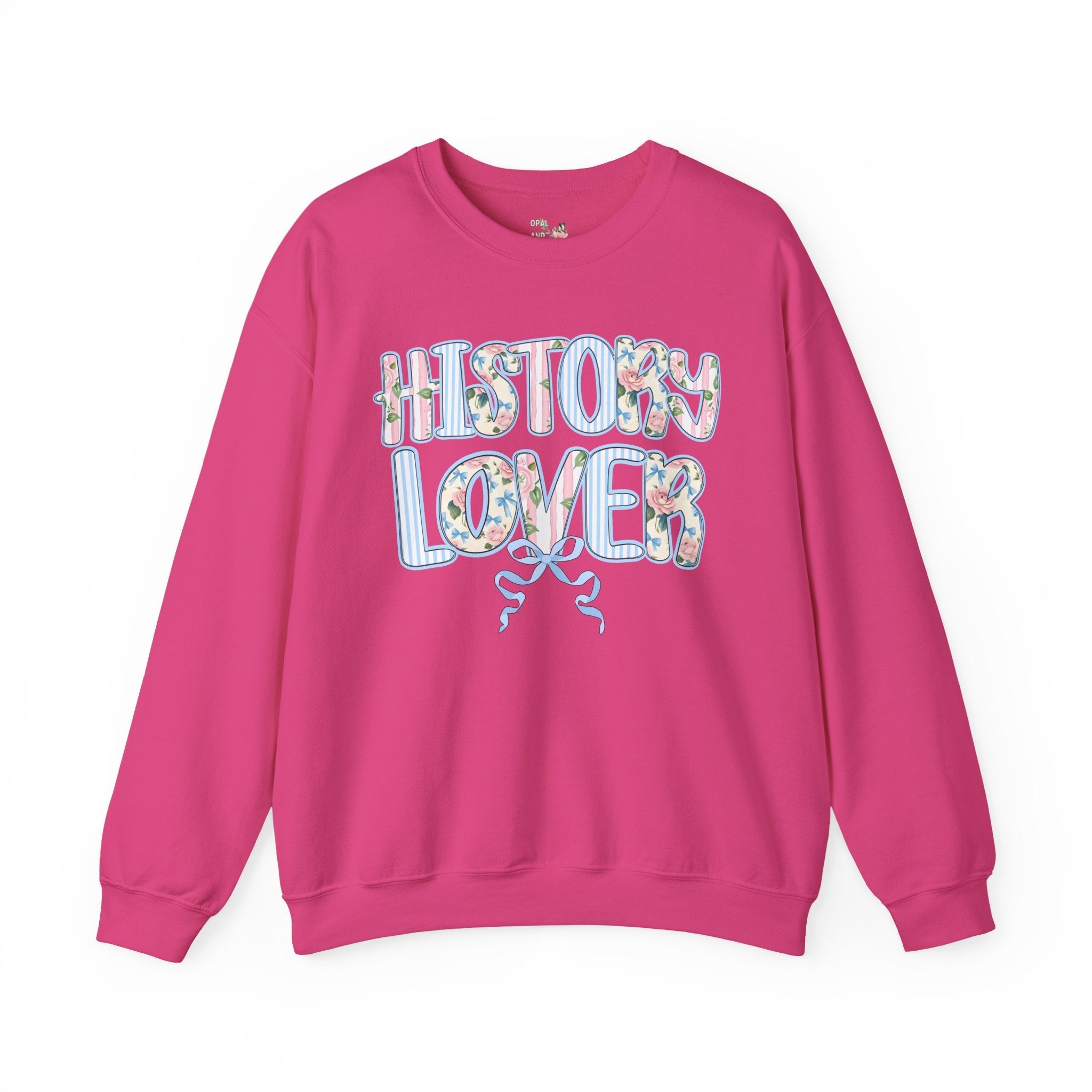 Floral History Lover Sweatshirt with Ribbon, Cute Dreamcore History Buff Shirt, Women's History, Social Studies Teacher, History Department - Opal and June
