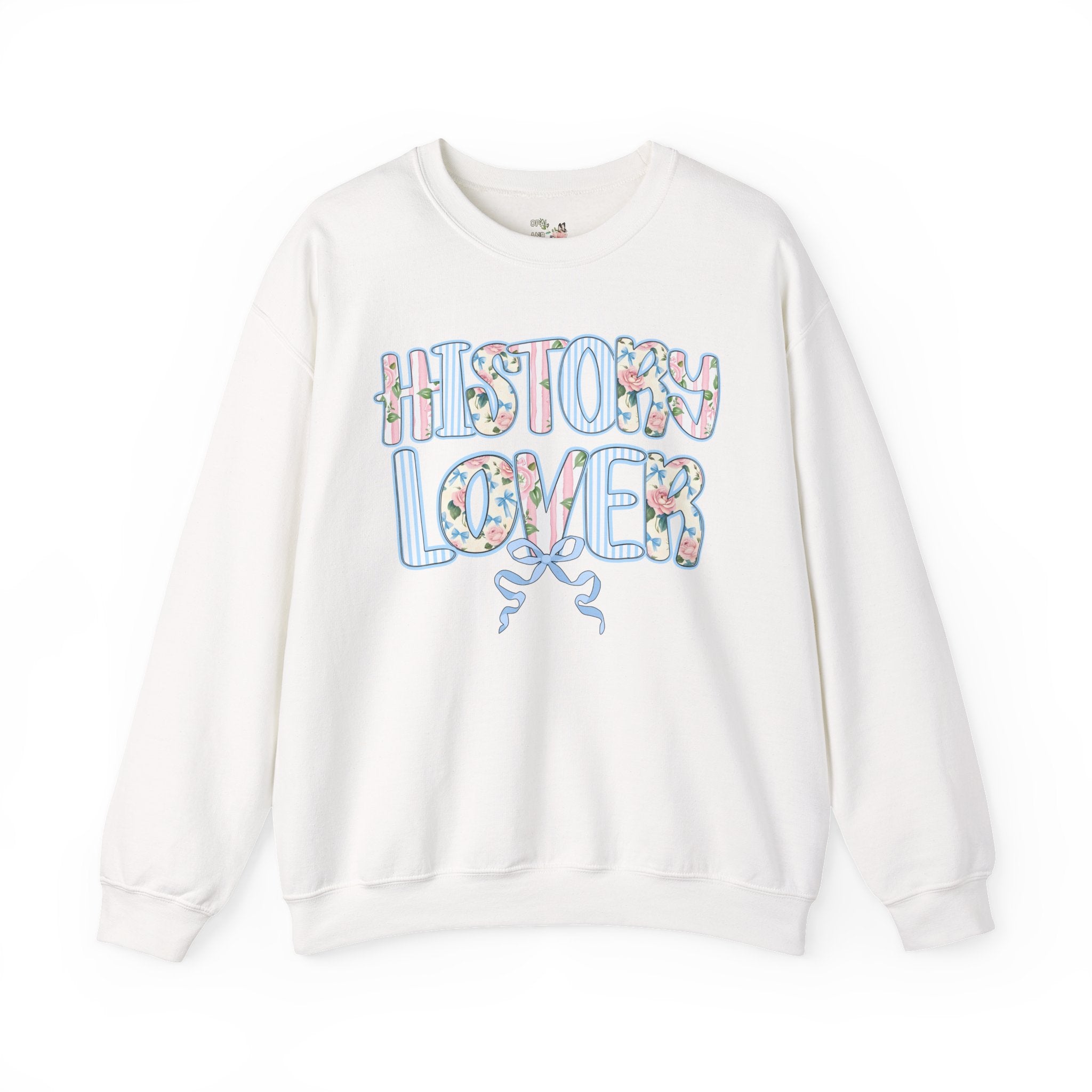 Floral History Lover Sweatshirt with Ribbon, Cute Dreamcore History Buff Shirt, Women's History, Social Studies Teacher, History Department - Opal and June