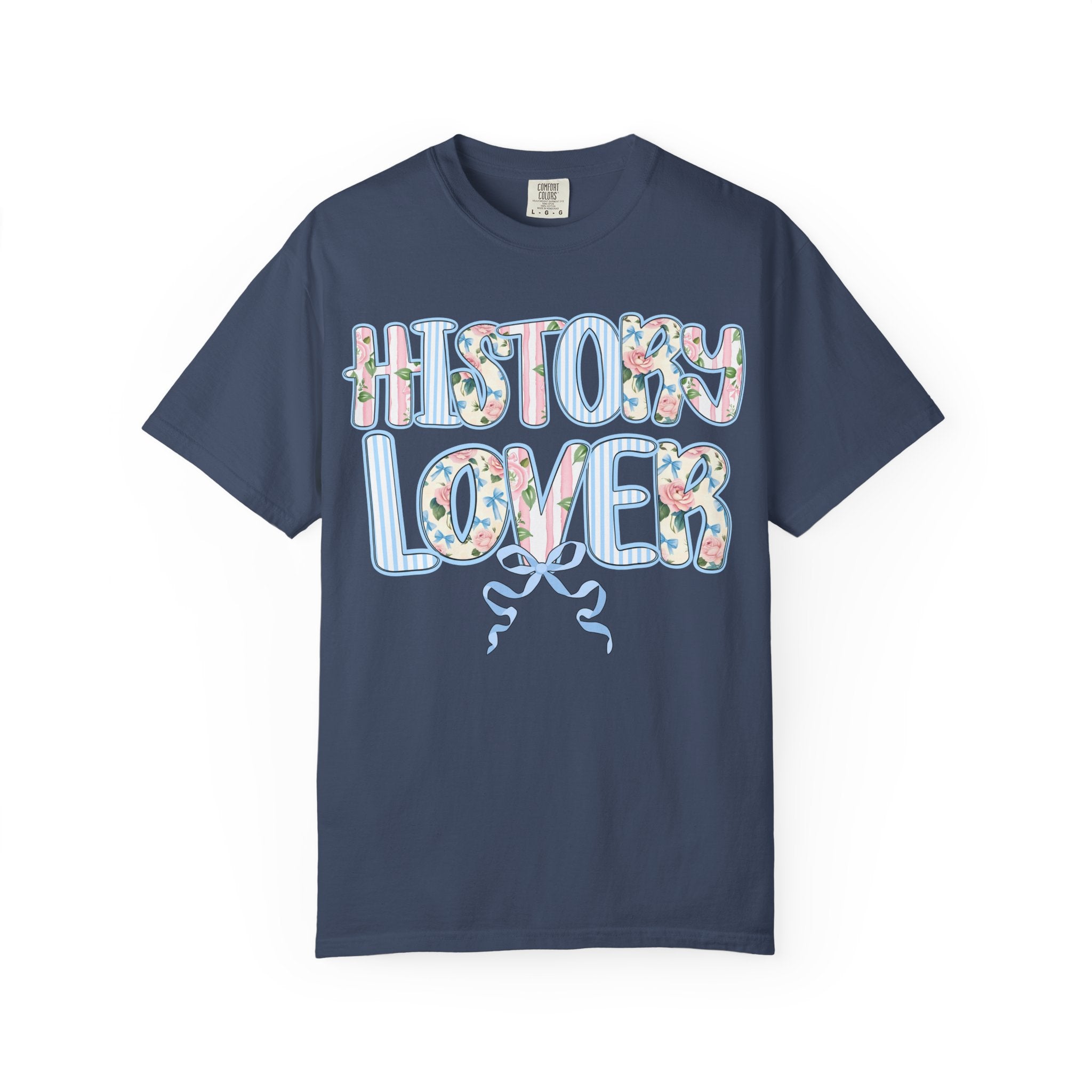 Floral History Lover Tee Shirt with Ribbon, Cute Dreamcore History Buff T-Shirt, Women's History, Social Studies Teacher, History Department - Opal and June