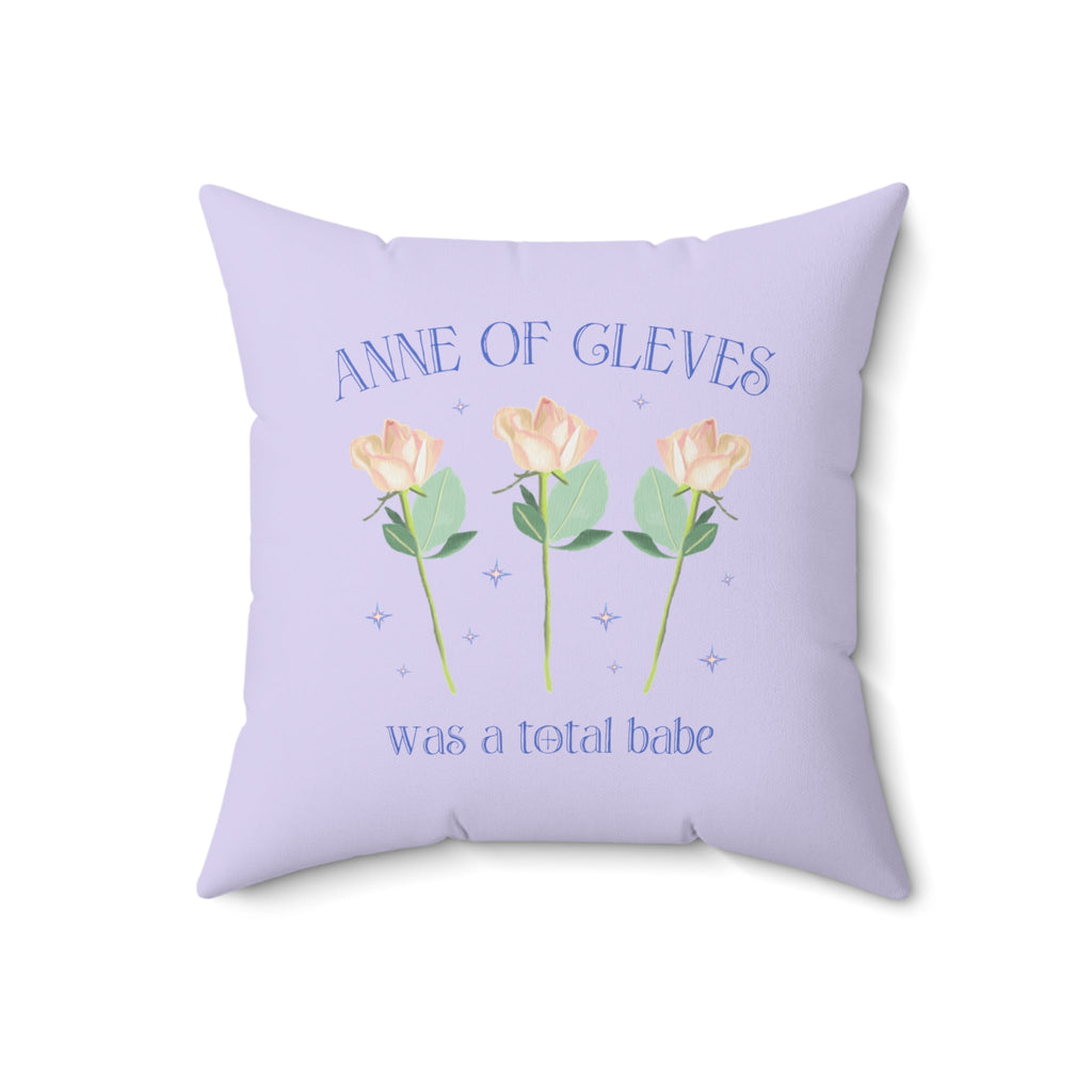 Floral History Pillow with Roses: Anne of Cleves was a Total Babe | Cute Tudor History Pillow - Opal and June