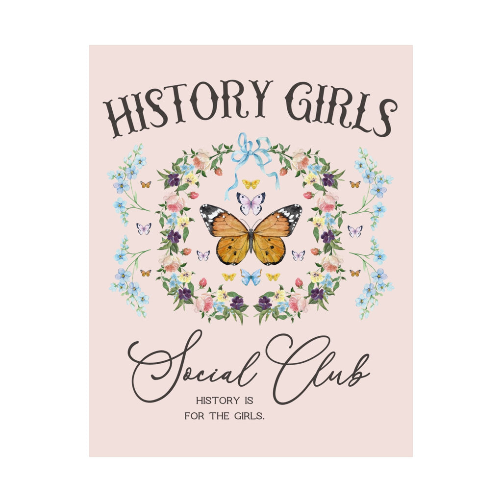 Floral History Poster Print for Womens History Month, Boho Butterfly Lover Social Studies Poster, History Major Graduation Gift for Daughter - Opal and June