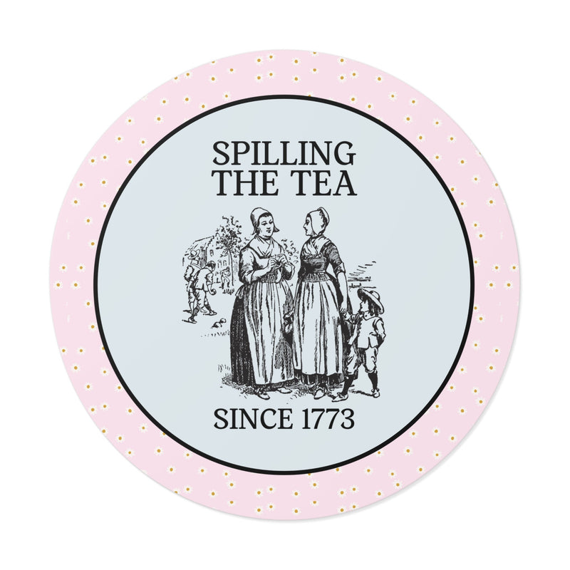 Floral History Teacher Sticker for Historian: Spilling The Tea Since 1773, Funny American History Sticker for Friend, Two Women Gossiping - Opal and June