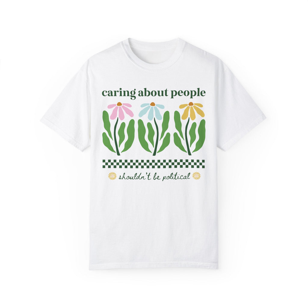 Floral Human Rights Tee Shirt for Moms Who Believe in Equal Rights: Colorful Maximalist Flower Tee for Democrat, Womens Rights Feminist Gift - Opal and June