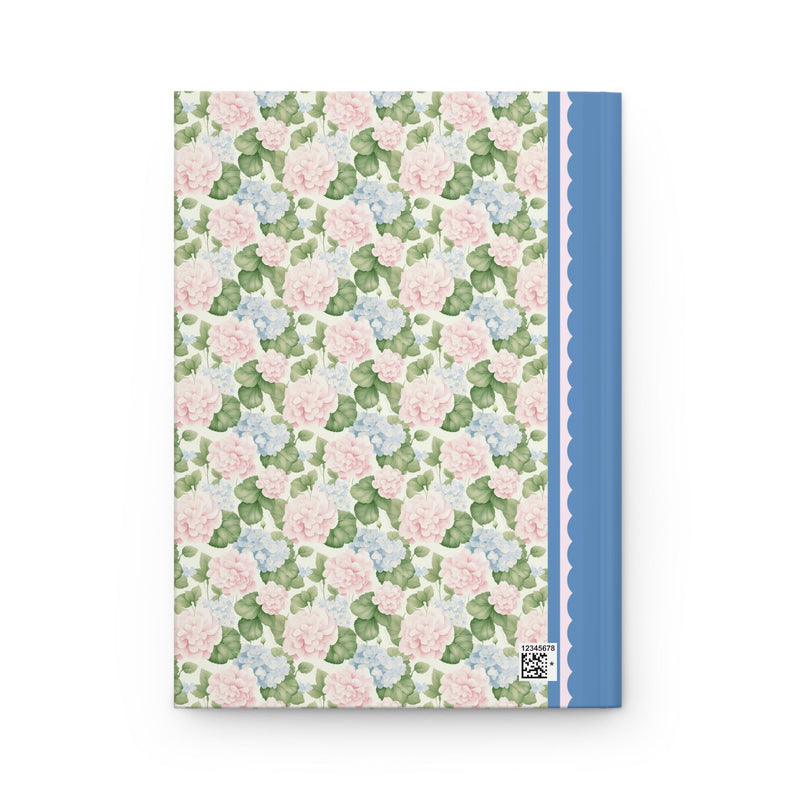 Floral Initial Notebook with Butterflies and Ribbon, Pastel Striped Hardcover Notebook with Flowers: J - Opal and June