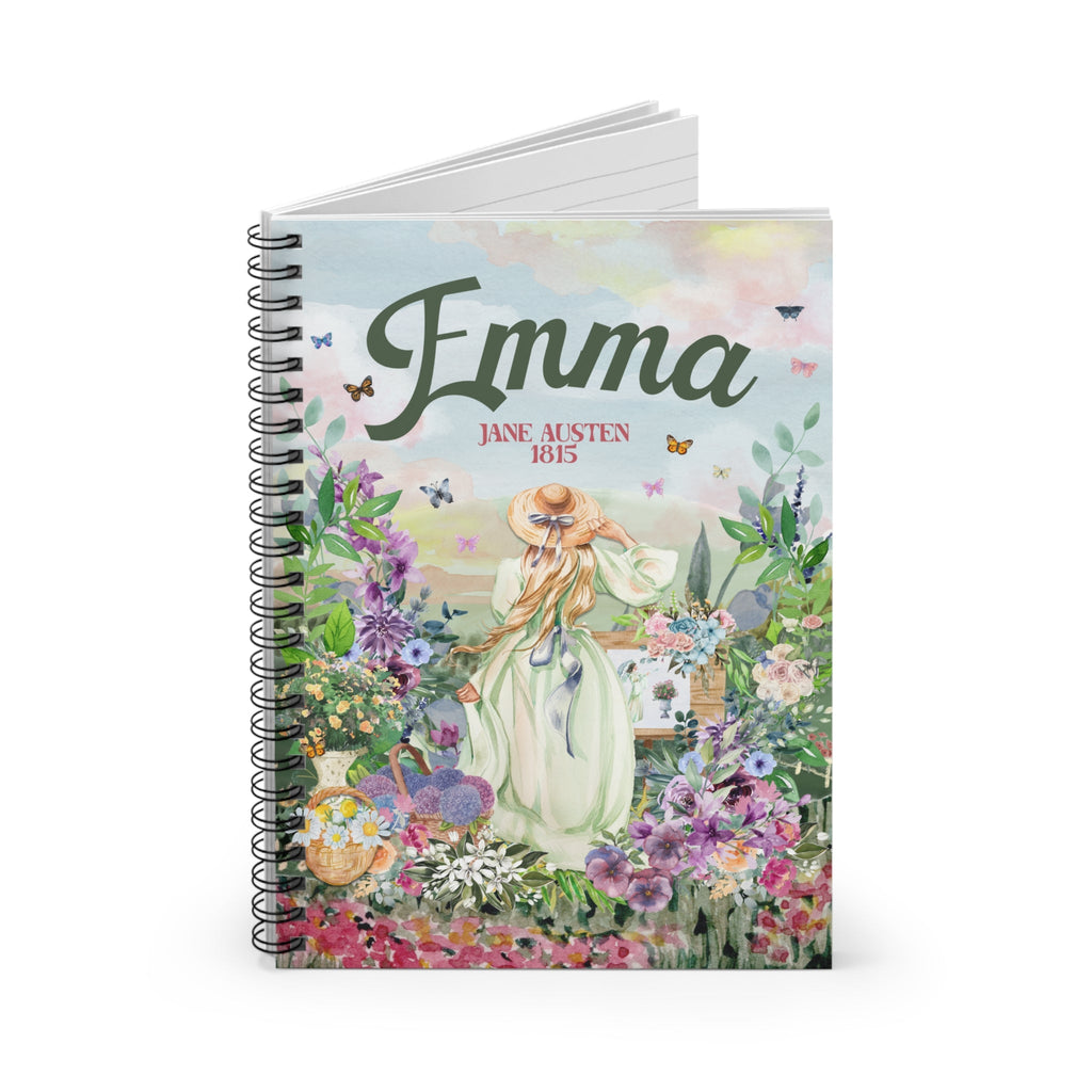 Floral Jane Austen Notebook for Classic Literature Lover: Emma 1815 - Opal and June