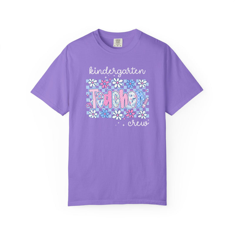 Floral Kindergarten Crew Matching Teacher Tee Shirt, Back To School Kindergarten Team T-Shirt, First Day of School or Meet the Teacher Night - Opal and June