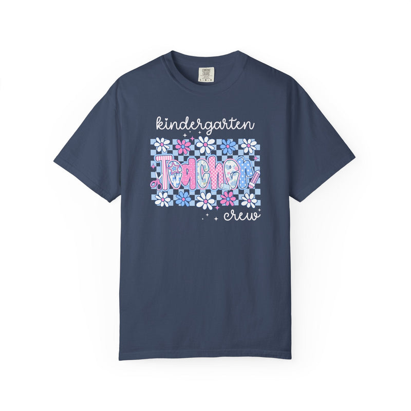 Floral Kindergarten Crew Matching Teacher Tee Shirt, Back To School Kindergarten Team T-Shirt, First Day of School or Meet the Teacher Night - Opal and June