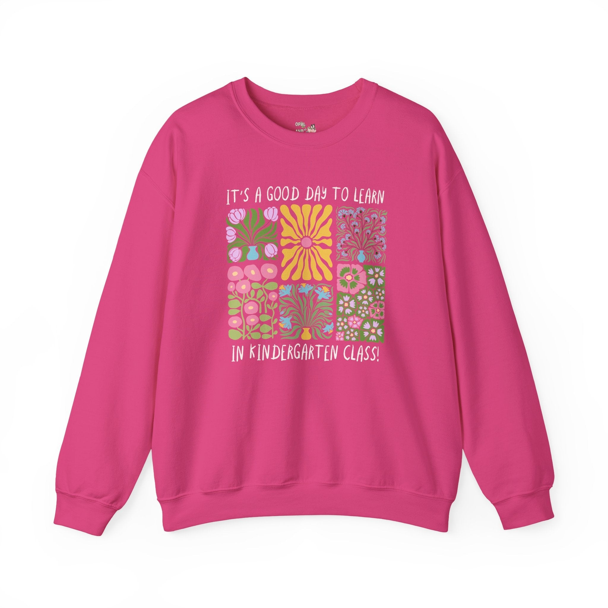 Floral Kindergarten Teacher Sweatshirt, Kindergarten Crew or Squad Crewneck, Back to School Kinder Squad, Teacher Team Appreciation Gift - Opal and June