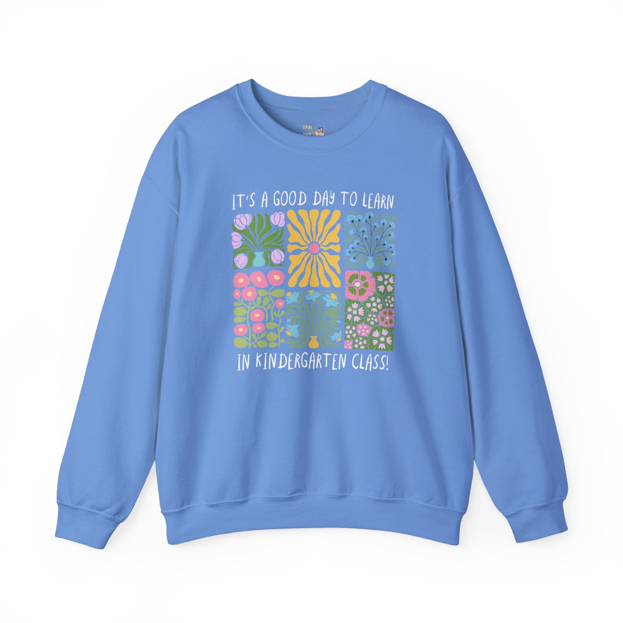 Floral Kindergarten Teacher Sweatshirt, Kindergarten Crew or Squad Crewneck, Back to School Kinder Squad, Teacher Team Appreciation Gift - Opal and June