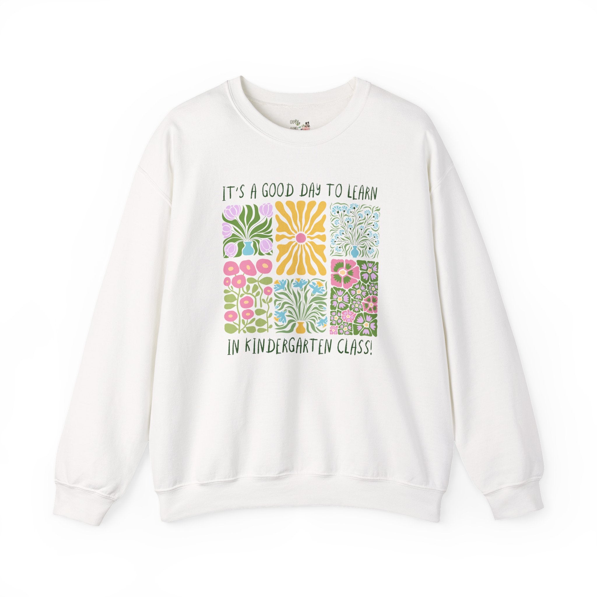 Floral Kindergarten Teacher Sweatshirt, Kindergarten Crew or Squad Crewneck, Back to School Kinder Squad, Teacher Team Appreciation Gift - Opal and June