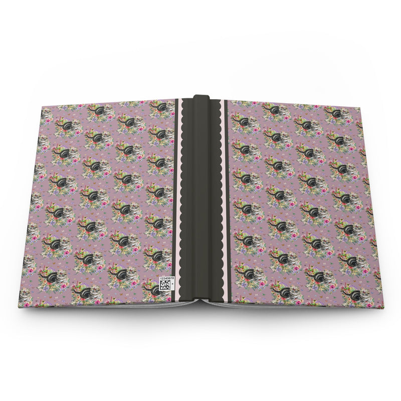 Floral Kitten Notebook with Butterflies | Cute Kitten Journal, Gift for Cat Lover, Cat Laying in Flowers, Gift for Cat Moms, Fun Kitten Gift Idea - Opal and June