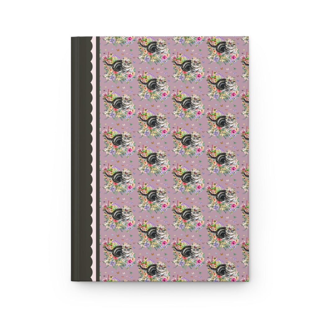 Floral Kitten Notebook with Butterflies | Cute Kitten Journal, Gift for Cat Lover, Cat Laying in Flowers, Gift for Cat Moms, Fun Kitten Gift Idea - Opal and June