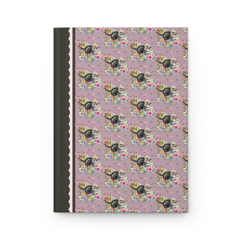 Floral Kitten Notebook with Butterflies | Cute Kitten Journal, Gift for Cat Lover, Cat Laying in Flowers, Gift for Cat Moms, Fun Kitten Gift Idea - Opal and June