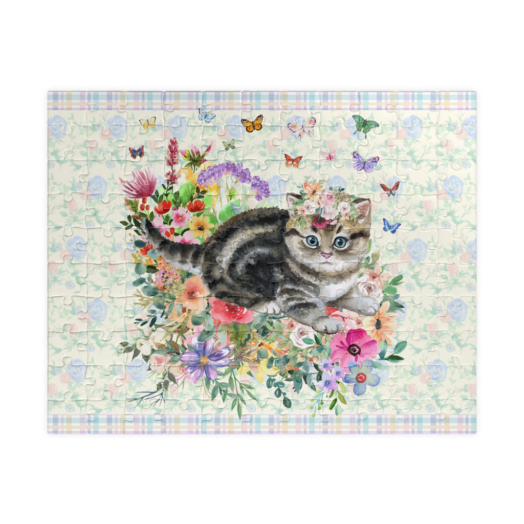 Floral Kitten Puzzle with Butterflies - Opal and June