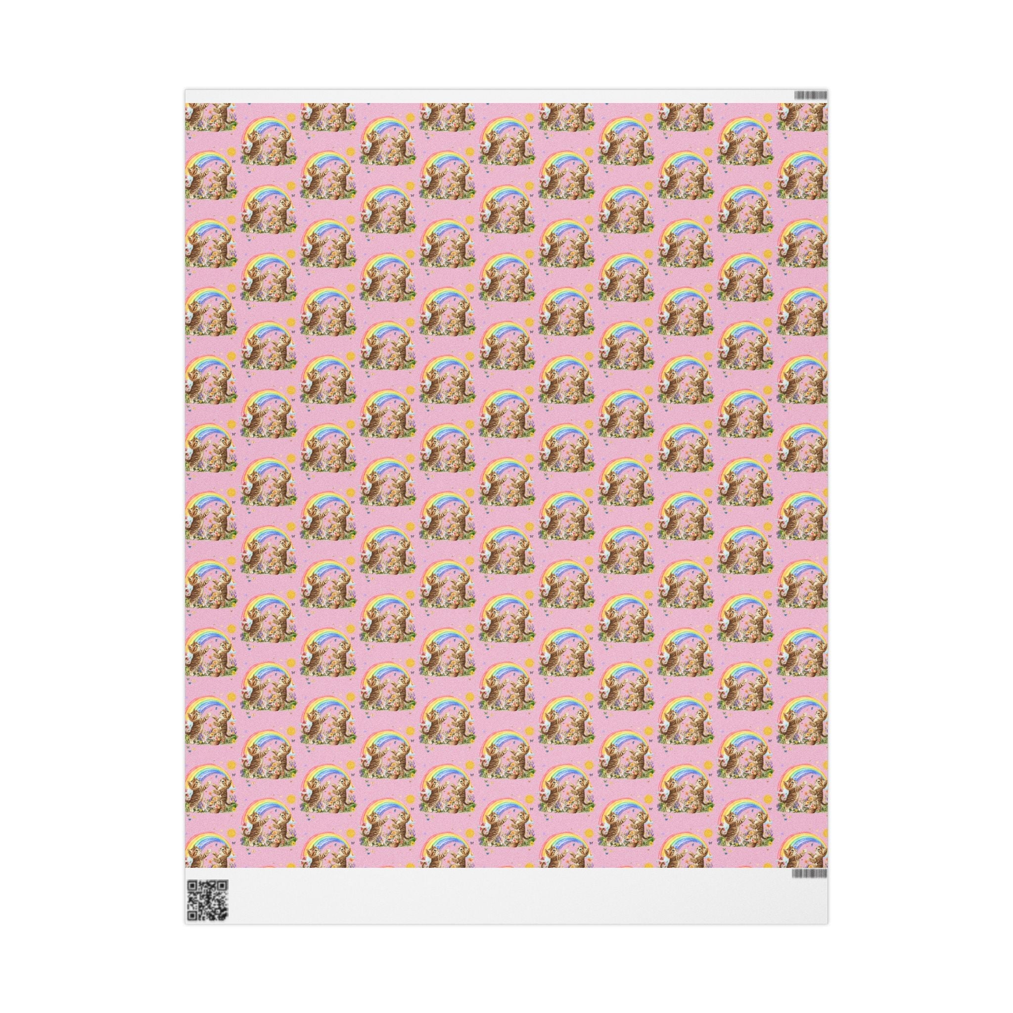 Floral Kitten Wrapping Paper - Opal and June