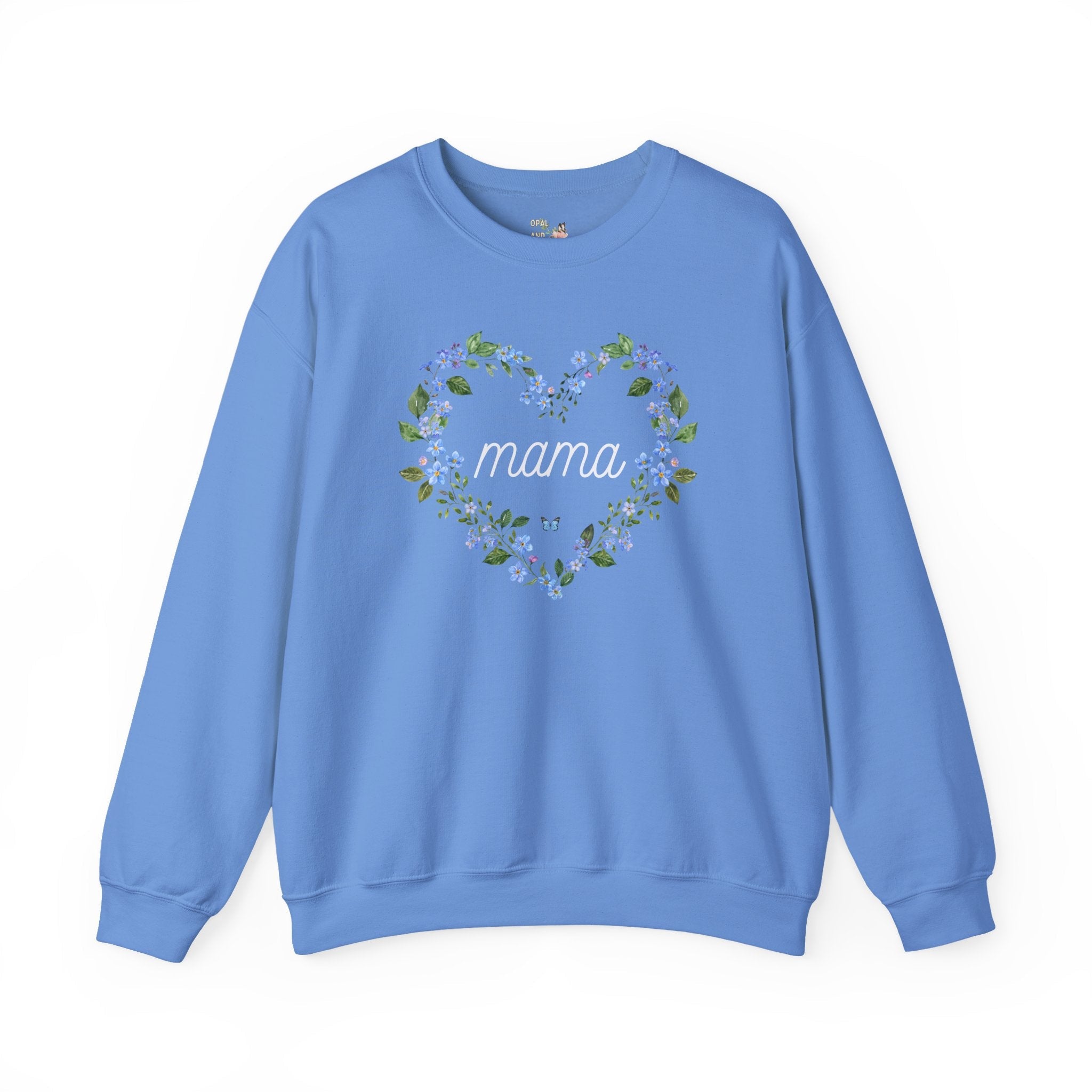 Floral Mama Sweatshirt for Mom Who Loves Flowers, Cute Mother's Day Gift for New Mama of Twins, Sweet Boho Pregnancy Announcement Sweatshirt - Opal and June