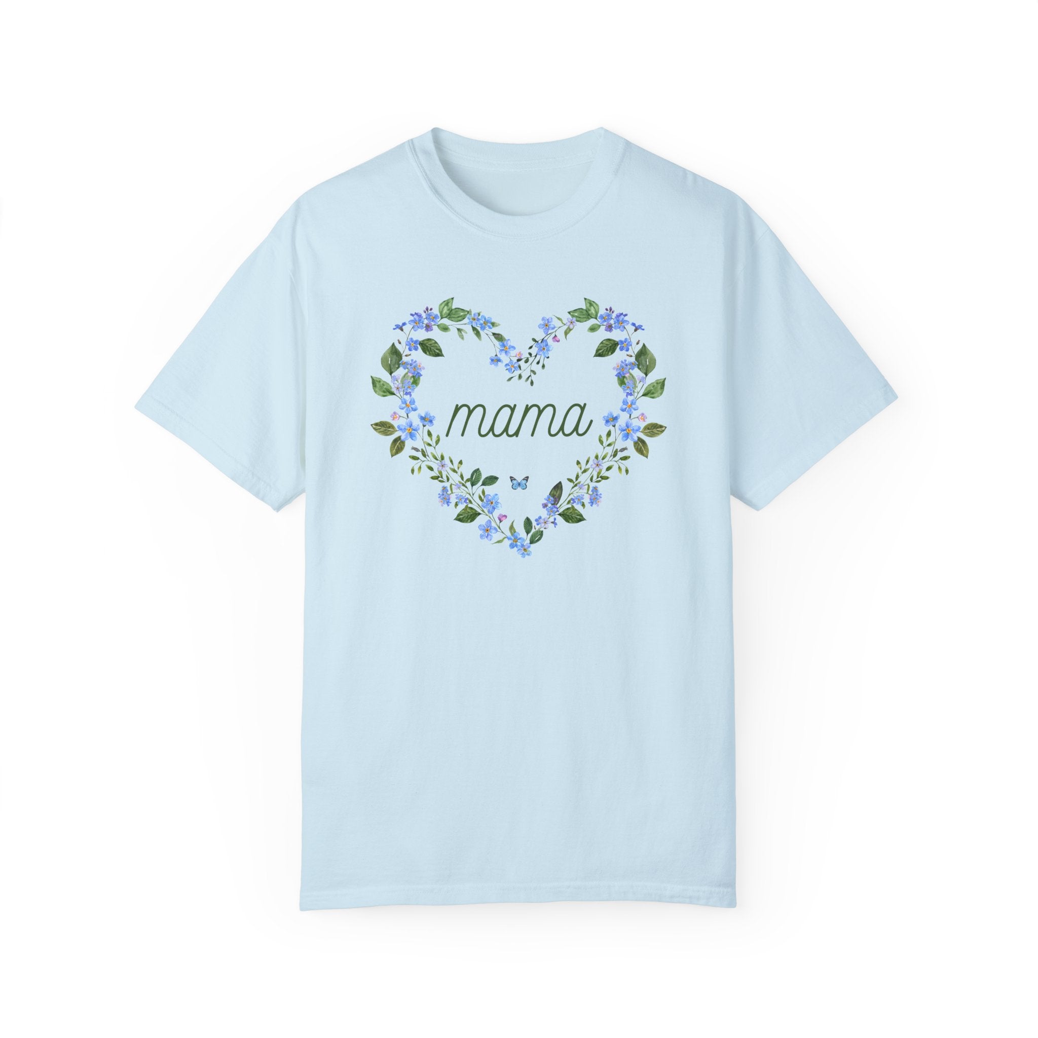 Floral Mama Tee Shirt for Mom Who Loves Flowers, Cute Mother's Day Gift for New Mama of Twins, Sweet Boho Pregnancy Announcement Tee Shirt - Opal and June