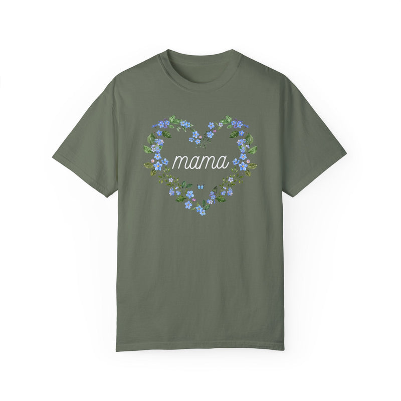 Floral Mama Tee Shirt for Mom Who Loves Flowers, Cute Mother's Day Gift for New Mama of Twins, Sweet Boho Pregnancy Announcement Tee Shirt - Opal and June
