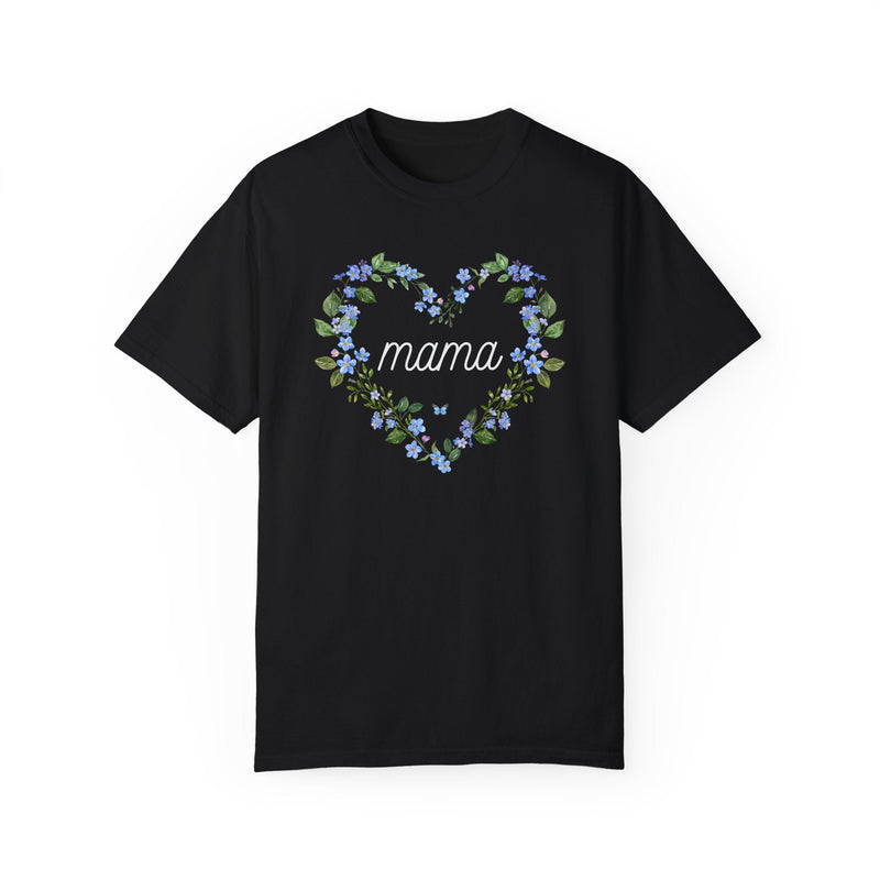Floral Mama Tee Shirt for Mom Who Loves Flowers, Cute Mother's Day Gift for New Mama of Twins, Sweet Boho Pregnancy Announcement Tee Shirt - Opal and June