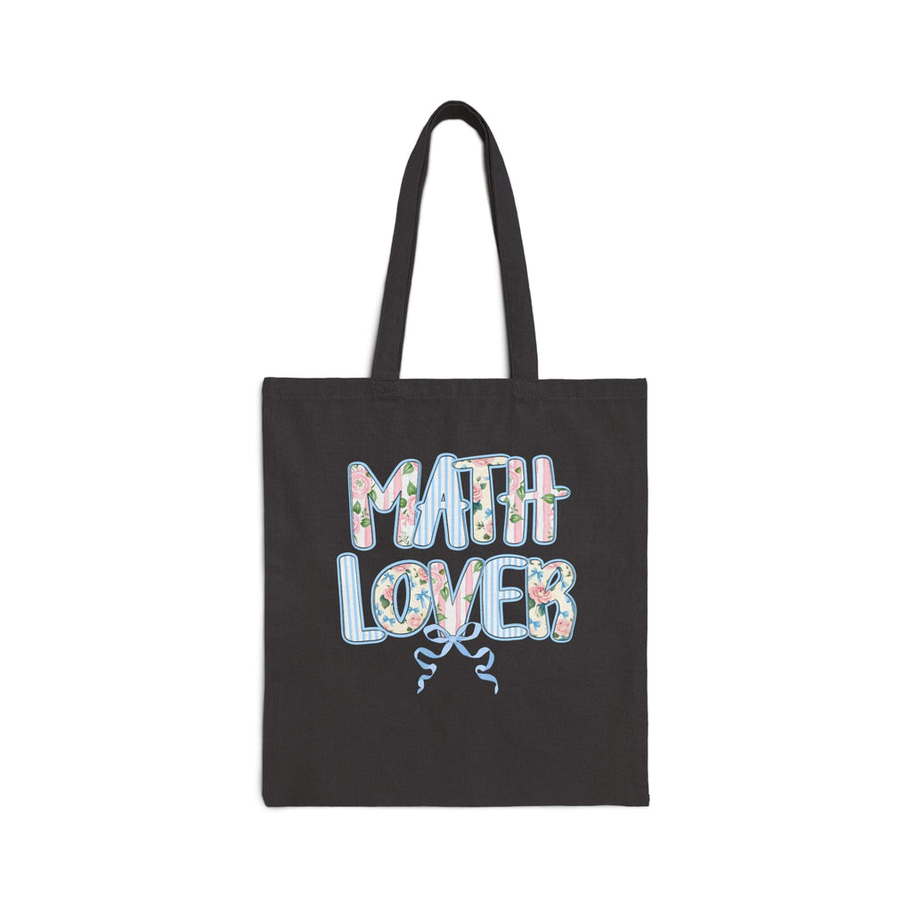 Floral Math Teacher Tote Bag with Nineties Flower Aesthetic: Math Lover, Boho Math Major, Future High School Math Teacher Graduation Gift - Opal and June