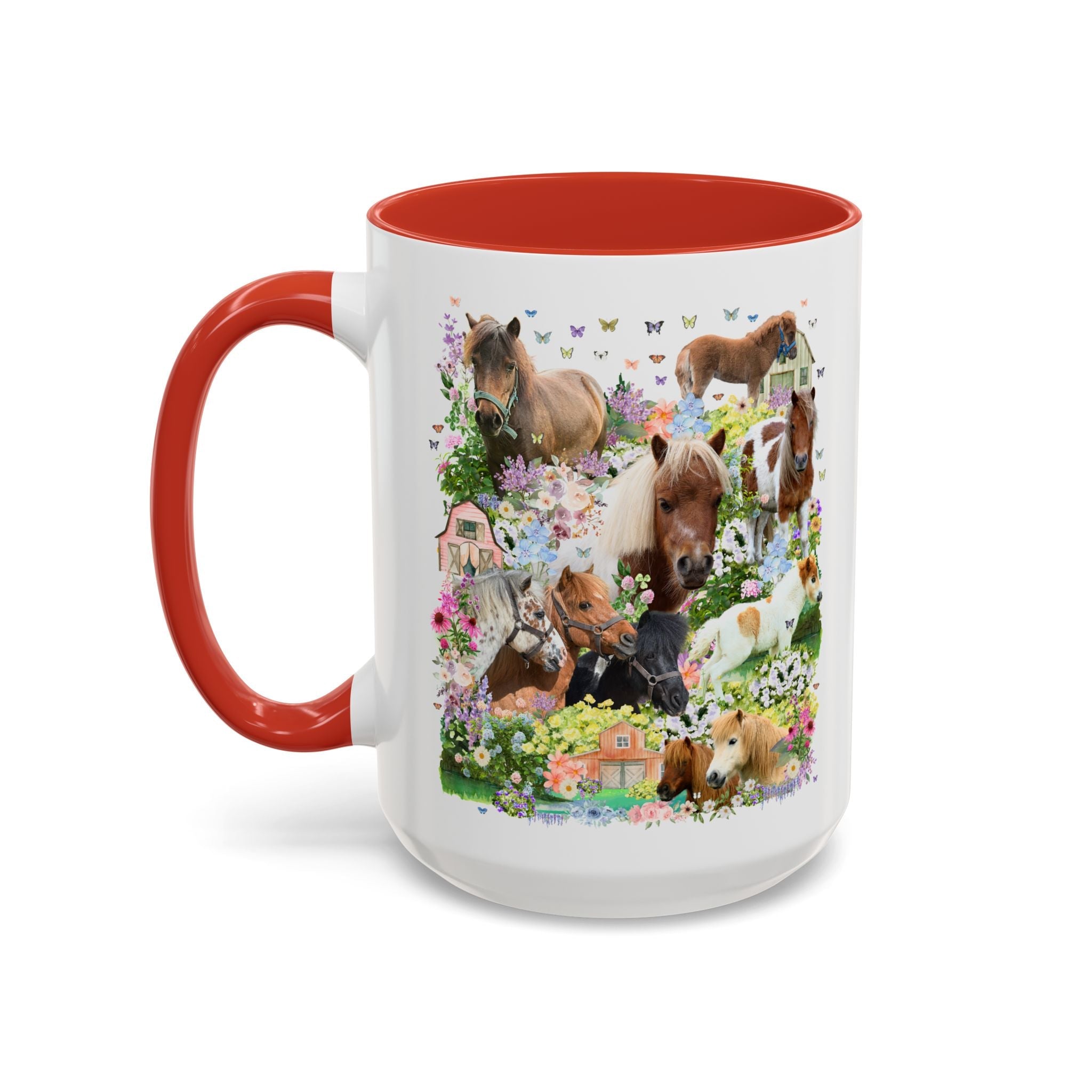 Floral Miniature Horse Lover Mug: Gift for Friend Who Loves Ponies or Cute Mini Horses, Funny Dreamcore 90s Aesthetic Animal Lover Mug - Opal and June