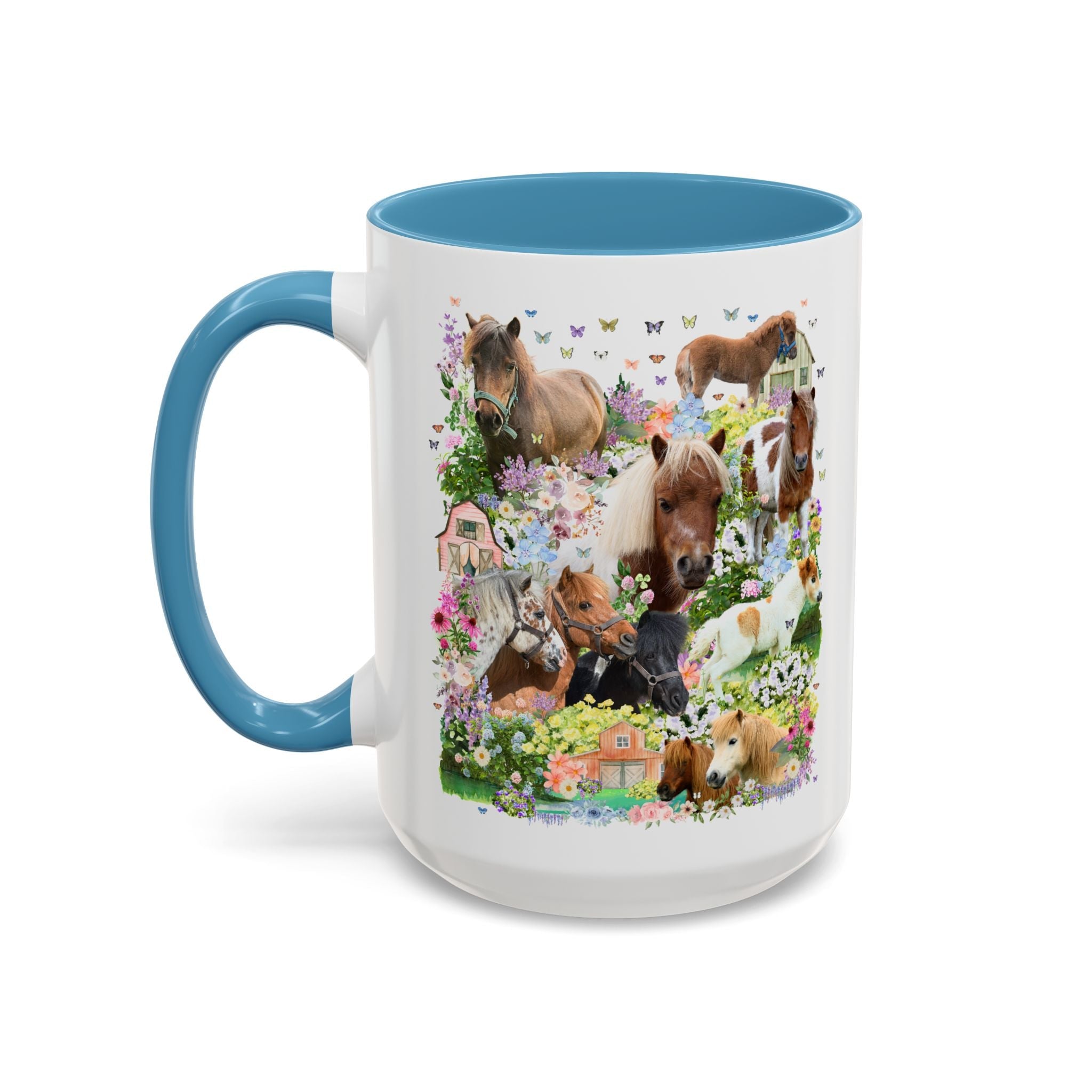 Floral Miniature Horse Lover Mug: Gift for Friend Who Loves Ponies or Cute Mini Horses, Funny Dreamcore 90s Aesthetic Animal Lover Mug - Opal and June