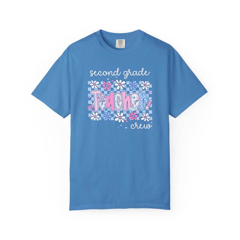 Floral Second Grade Crew Matching Teacher Tee Shirt, Back To School Second Grade Team T-Shirt, First Day of School or Meet the Teacher Night - Opal and June