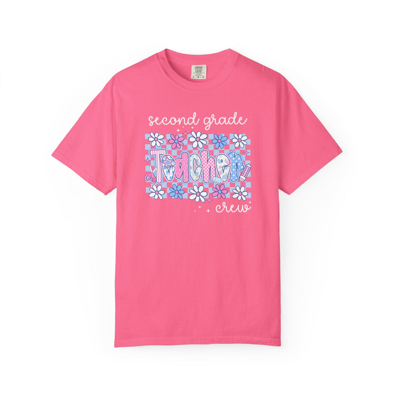 Floral Second Grade Crew Matching Teacher Tee Shirt, Back To School Second Grade Team T-Shirt, First Day of School or Meet the Teacher Night - Opal and June
