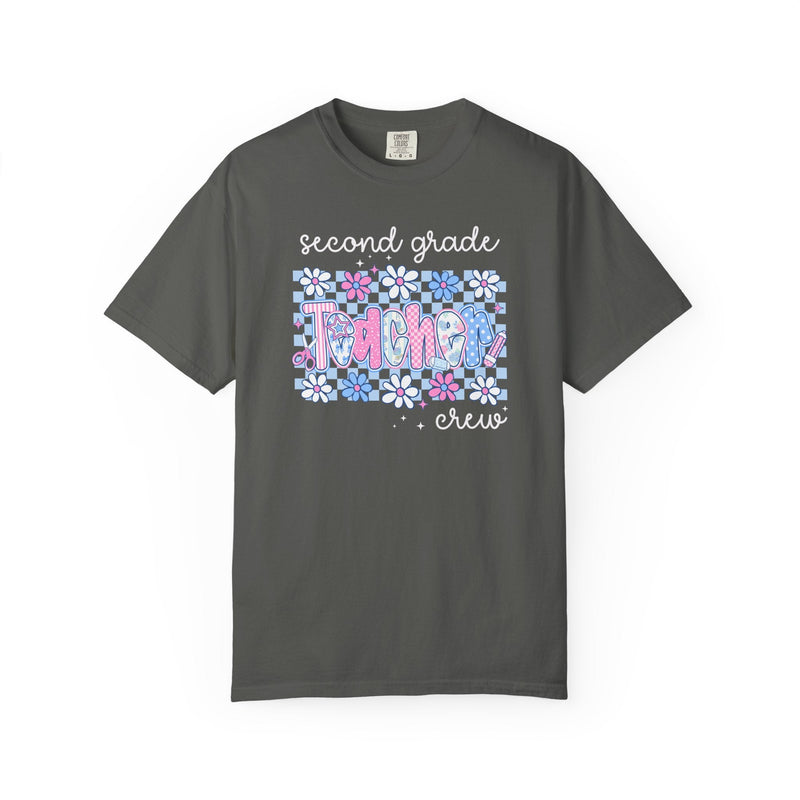 Floral Second Grade Crew Matching Teacher Tee Shirt, Back To School Second Grade Team T-Shirt, First Day of School or Meet the Teacher Night - Opal and June